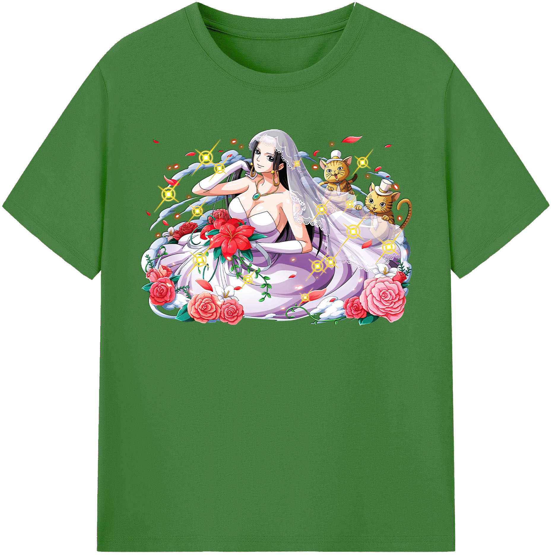 ワンピース ボア・ハンコック ONE PIECE Boa·Hancock レディースカジュアルプリントTシャツ（綿100％）